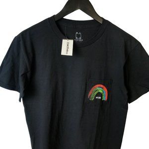 NEW Active Ride Shop T Shirt Fruit WKND Rainbow Graphic Tee Short Sleeve Black S